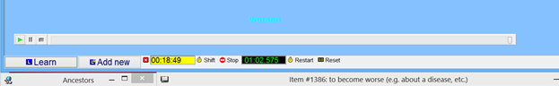 The Alarm toolbar docked in the learnbar