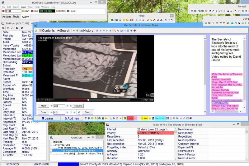 SuperMemo: Incremental video in action - Watching the secrets of Einstein's brain