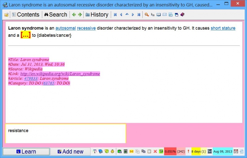 SuperMemo: An exemplary cloze ready for Decompose