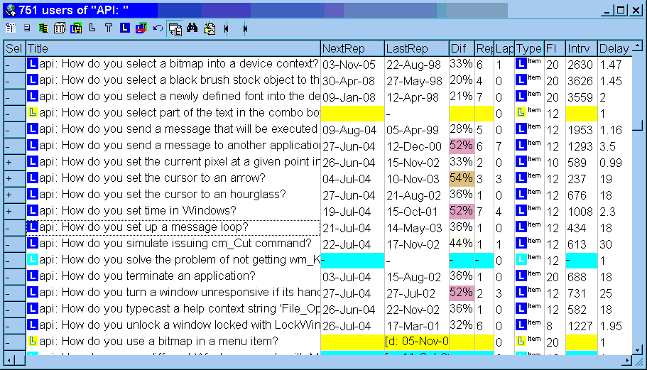 SuperMemo Browser - Windows API subset