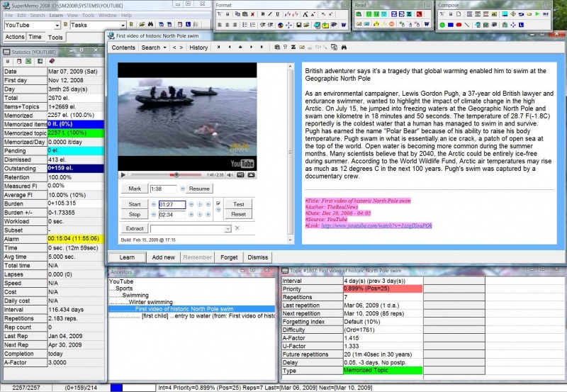 SuperMemo: Incremental video in action - Watching the historic North Pole swim by Lewis Gordon Pugh