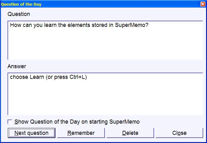 Question of the day in SuperMemo (24103 bytes)